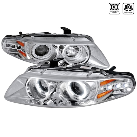 Spec-D Tuning 97-00 Dodge Avenger Halo LED Projector Chrome 2LHP-AVG97-TM